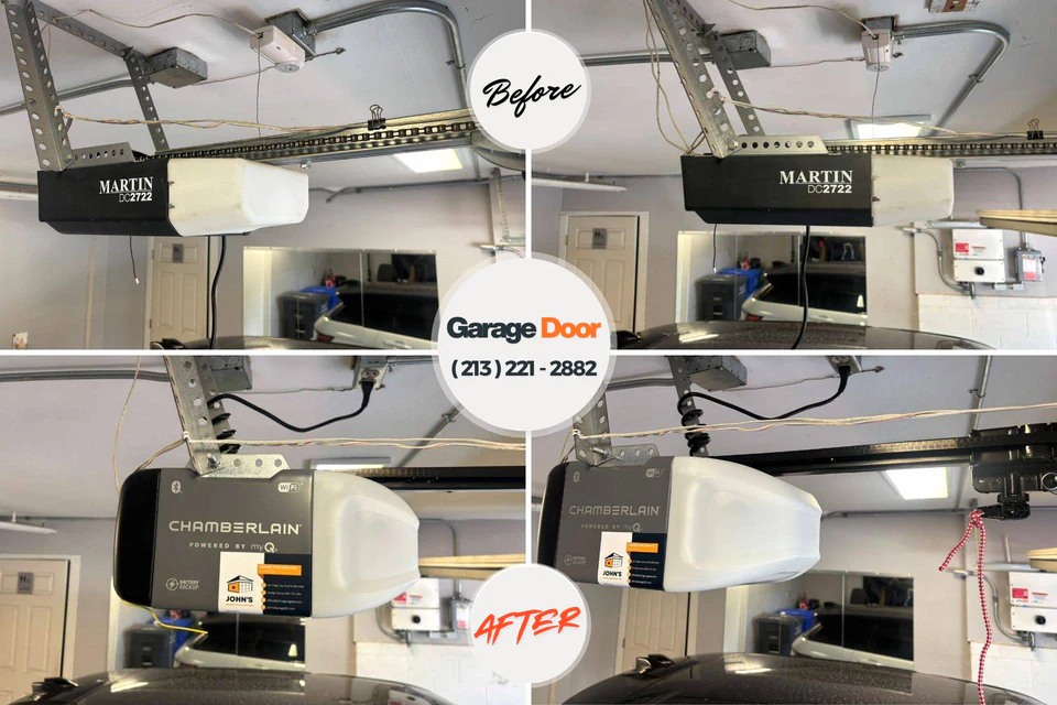Before and after: garage door repair Montgomery, AL